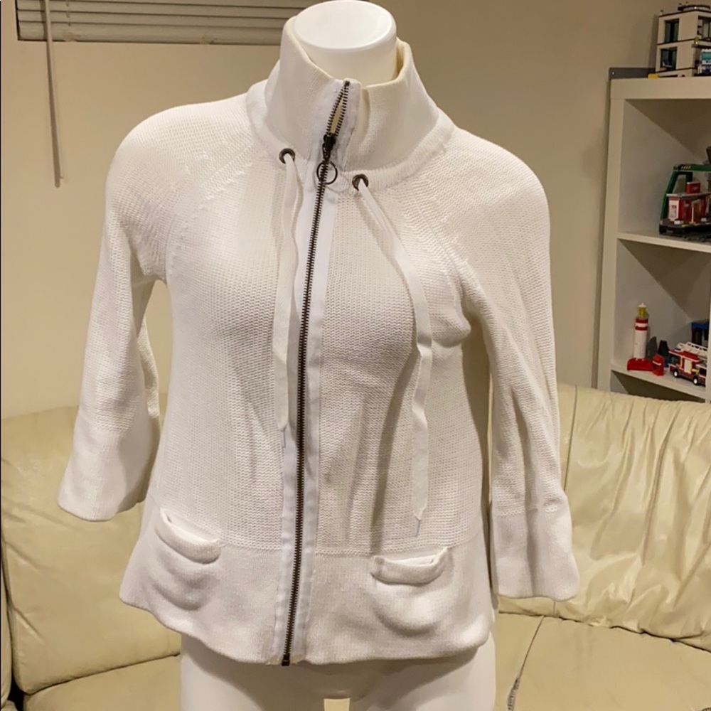 Old Navy White zip up Sweater